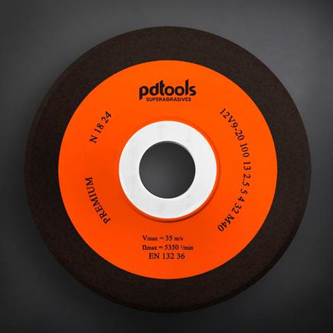 Grinding wheel 12V9-20 PREMIUM for sharpening 100*13*2.3*4*20